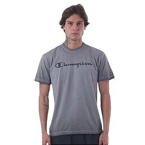 Camiseta Champion Stone Script Cinza Masculino