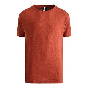 Camiseta Reserva Regular Linho Color Masculino Laranja Telha
