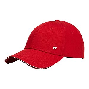 Boné Tommy Hilfiger Signature Flag 6 Panel Unissex Vermelho