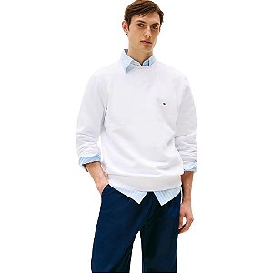 Moletom Tommy Hilfiger Essential Fleece Crew Branco