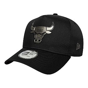 Boné New Era Metallic Eframe Chicago Bulls Preto Masculino