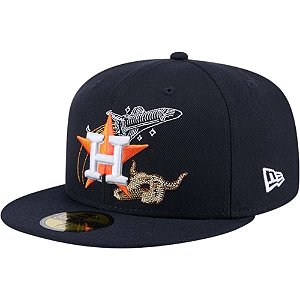 Boné New Era 5950 Fitted Houston Astros State Stitch Marinho