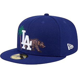 Boné New Era 5950 Los Angeles Dodgers State Stitch Azul
