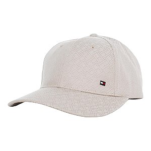Boné Tommy Hilfiger Flag Jacquard Baseball Masculino Bege
