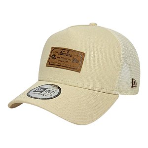 Boné New Era Denim Leather Patch Trucker New Era Bege