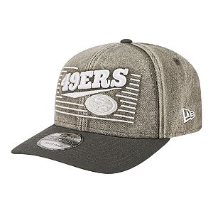 Boné New Era Washed Denim 970 San Francisco 49ers Cinza
