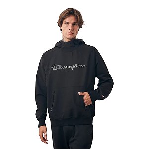 Moletom Champion Active Tech Hoodie Raglan Outline Preto