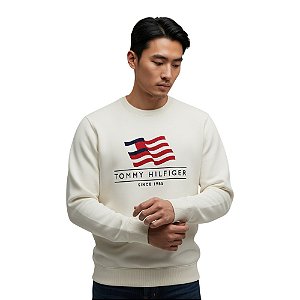 Moletom Tommy Hilfiger Americana Main Terry Crew Masculino