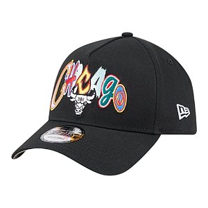 Boné New Era 940A-Frame Multi Letter Chicago Bulls Preto