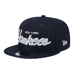 Boné New Era 950 Script New York Yankees Fechado Marinho