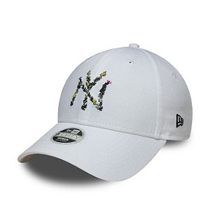Boné New Era Floral 940 New York Yankees Branco Feminino