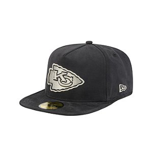 Boné New Era Quilted 5950A-Frame Kansas City Chiefs Preto