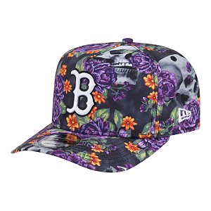 Boné New Era Skull And Roses 950A-Frame Boston Red Sox Roxo