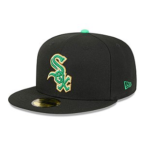 Boné New Era 5950 Chicago White Sox St. Patricks Day Preto