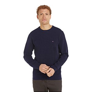 Suéter Tommy Hilfiger Essential Structure Crew Neck Marinho