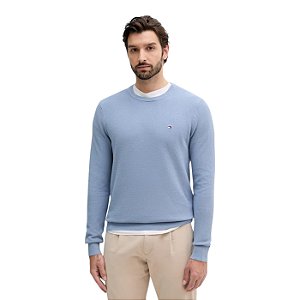 Suéter Tommy Hilfiger Essential Structure Crew Neck Azul
