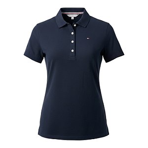 Camisa Polo Tommy Hilfiger Co Pique Classic Feminino Marinho