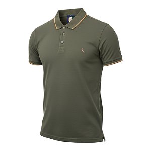 Camisa Polo Reserva Enxuto Novo Friso Masculino Verde Musgo