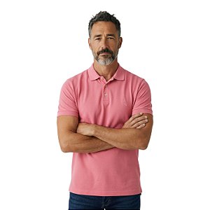 Camisa Polo Reserva Piquet Classica Masculino Rosa Coral