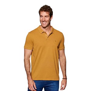 Camisa Polo Reserva Piquet Classica Masculino Mostarda