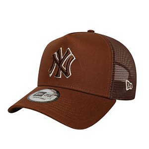 Boné New Era Outline Ef Trucker New York Yankees Marrom