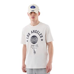 Camiseta New Era Regular Los Angeles Dodgers Off White