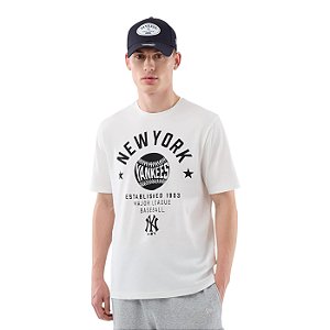 Camiseta New Era Regular New York Yankees Off White
