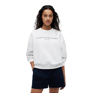 Moletom Tommy Hilfiger Fleece Feminino Branco