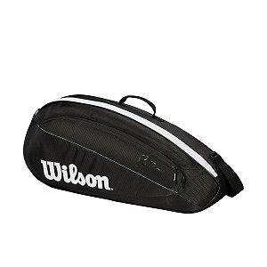 Raqueteira Wilson Esportiva Federer Team 3 Pack Preta/Branca