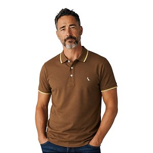 Camisa Polo Reserva Friso Duplo Masculino Marrom
