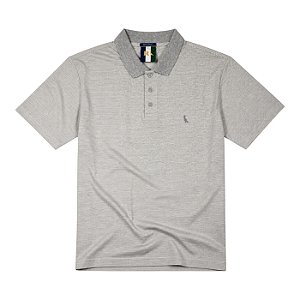 Camisa Polo Reserva Regular Listra Duo Masculino Cinza Claro