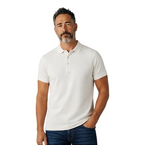 Camisa Polo Reserva Regular Piquet New Basic Off White