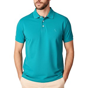 Camisa Polo Reserva Piquet Classica Masculino Azul Turquesa