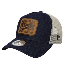 Boné New Era Patch Denim Trucker Dry Azul