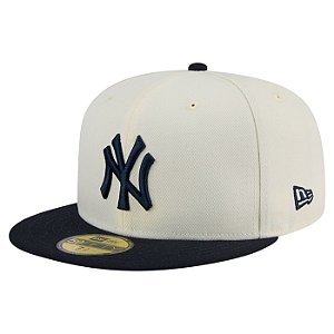 Boné New Era 5950 New York Yankees Off White e Preto