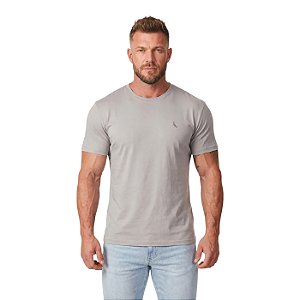 Camiseta Reserva Slim Careca Masculino Cinza Claro