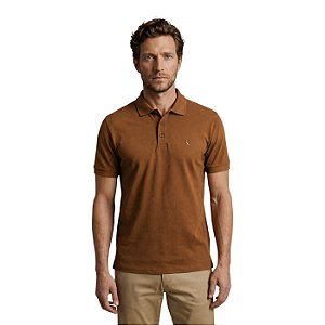 Camisa Polo Reserva Regular Piquet New Basic Caramelo