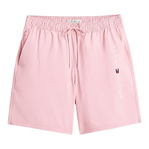 Bermuda de Banho Tommy Hilfiger Long Drawstring Rosa Claro
