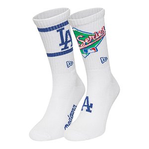 Meia New Era 2 Pares Cano Longo Los Angeles Dodgers Branco