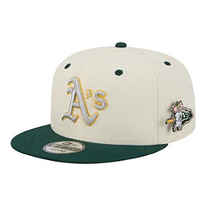 Boné New Era Mascot Pin Oakland Athletics Bege e Verde