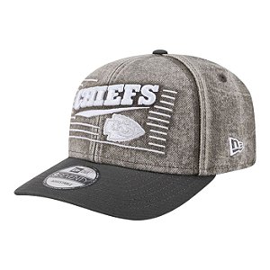 Boné New Era Washed Denim 970 Kansas City Chiefs Cinza