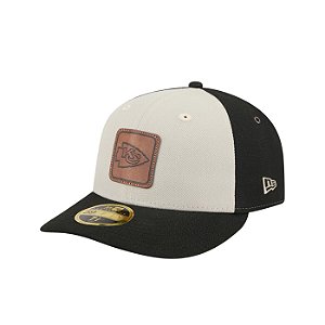 Boné New Era Quilted 5950 Kansas City Chiefs Preto e Bege