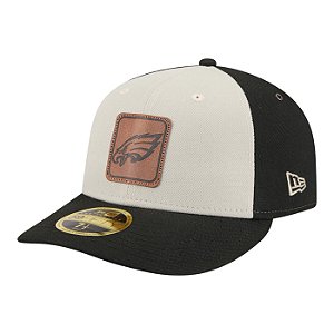 Boné New Era Quilted 5950 Philadelphia Eagles Preto e Bege
