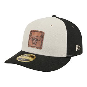 Boné New Era Quilted 5950 Chicago Bulls Preto e Bege