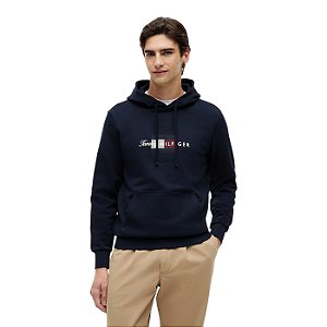 Moletom Tommy Hilfiger Brand Love Hoodie Marinho