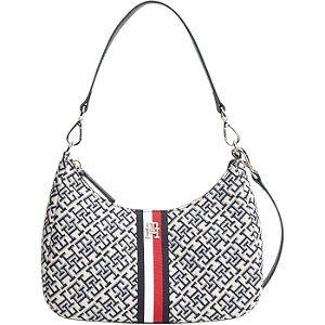 Bolsa Tommy Hilfiger Jacquard Bege e Marinho