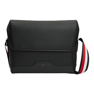 Bolsa Tommy Hilfiger Textured Messenger Preto Masculino