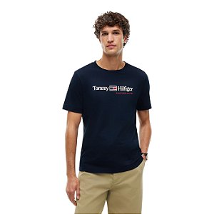 Camiseta Tommy Hilfiger Brand Love Masculino Marinho