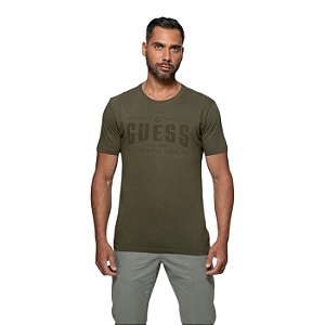 Camiseta Guess American Tradition Verde Musgo Masculino