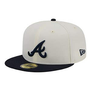 Boné New Era 5950 Atlanta Braves Off White Masculino